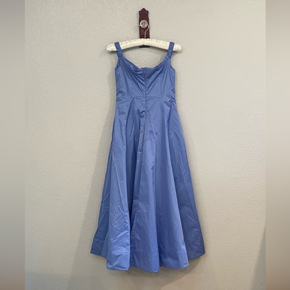 NWOT Free People Formal Prom Iris Blue Midi Dress Off The Shoulder Ruched - Picture 5 of 7